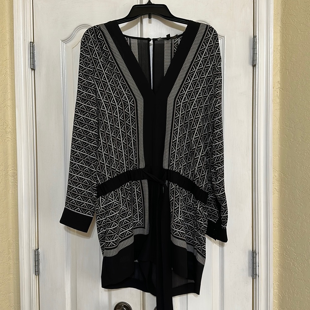 Black and White Geometric Romper